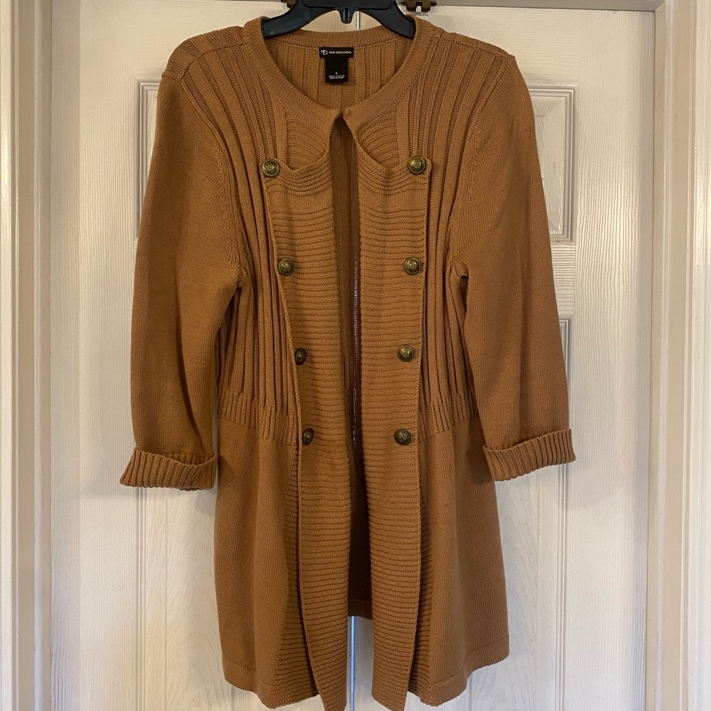 New Direction Camel Button-Up Cardigan